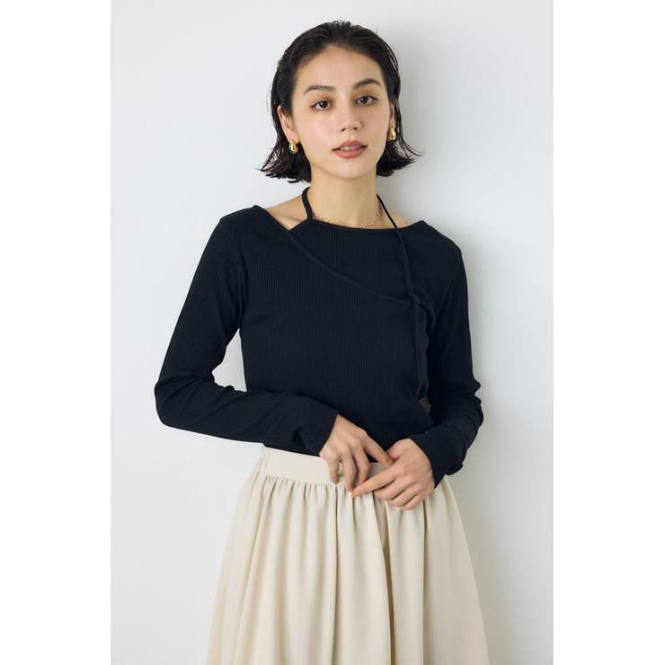 BLK | アシンメトリーフェイクレイヤードトップス | AZUL BY MOUSSY
