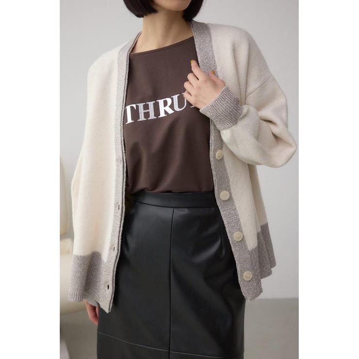 IVOY3 | ラメバイカラーニットカーディガン | AZUL BY MOUSSY