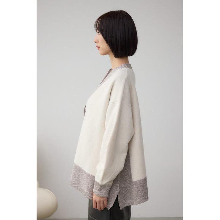 ラメバイカラーニットカーディガン | AZUL BY MOUSSY | 詳細画像6 