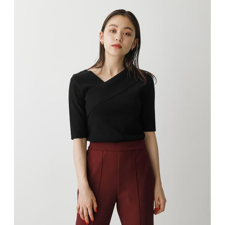 ASYMMETRY CROSS KNIT TOPS[品番：AZLW0019075]｜AZUL BY MOUSSY