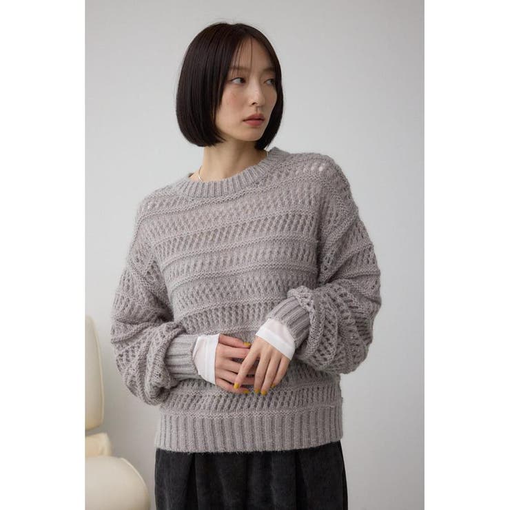 メッシュボーダーインナーセットニット | AZUL BY MOUSSY | 詳細画像27 