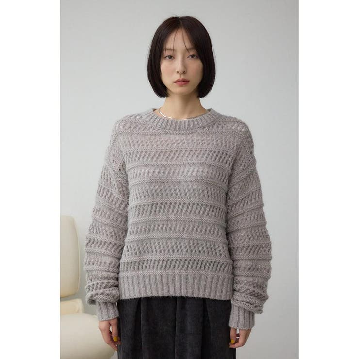 メッシュボーダーインナーセットニット | AZUL BY MOUSSY | 詳細画像29 