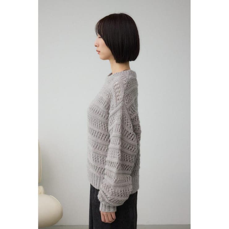 メッシュボーダーインナーセットニット | AZUL BY MOUSSY | 詳細画像30 