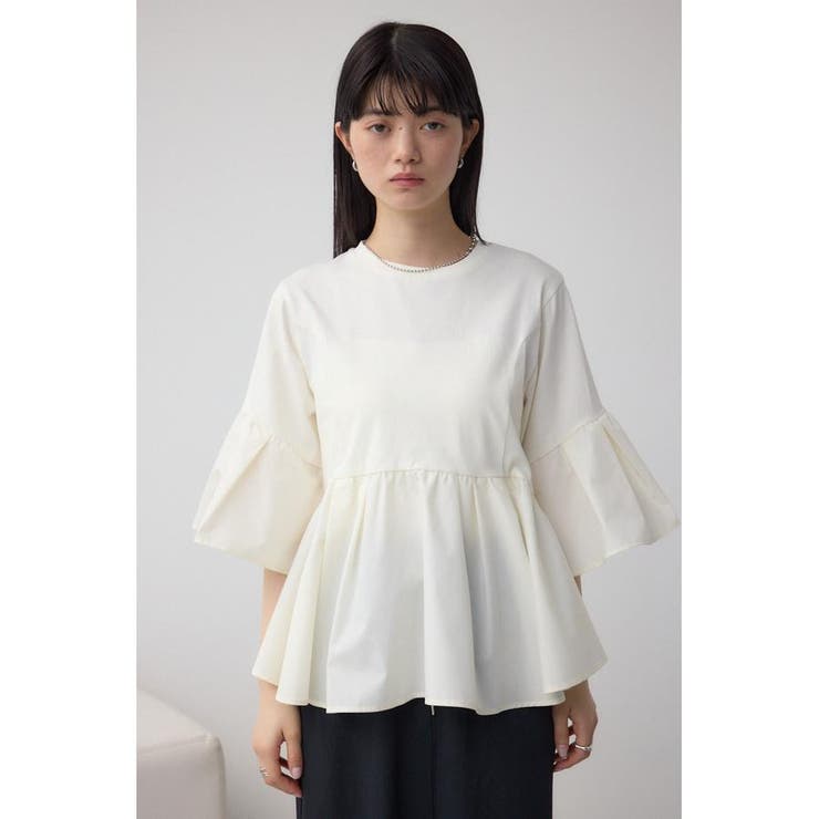 タックスリーブ半袖デザインカットトップス | AZUL BY MOUSSY | 詳細画像4 
