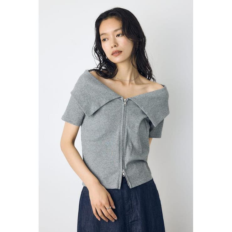 T.GRY | ダブルジップオフショルトップス | AZUL BY MOUSSY