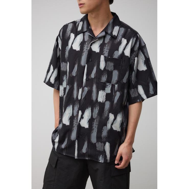柄BLK5 | ランダムペイント開襟シャツ | AZUL BY MOUSSY