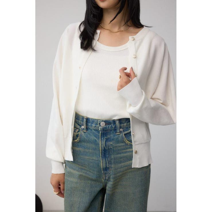 O/WHT1 | 格上げ ドルマンニットカーディガン | AZUL BY MOUSSY