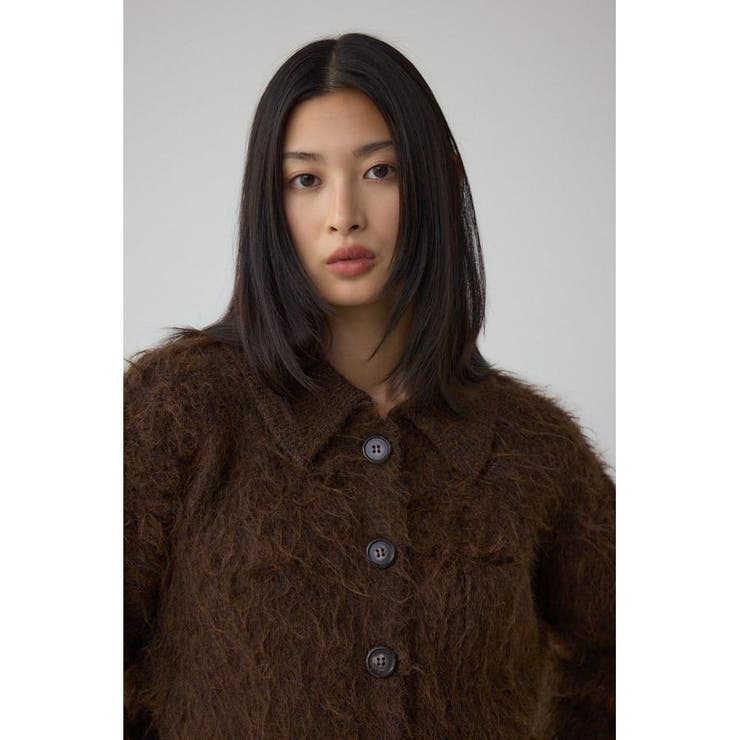 シャギー襟付きニットカーデ | AZUL BY MOUSSY | 詳細画像13 