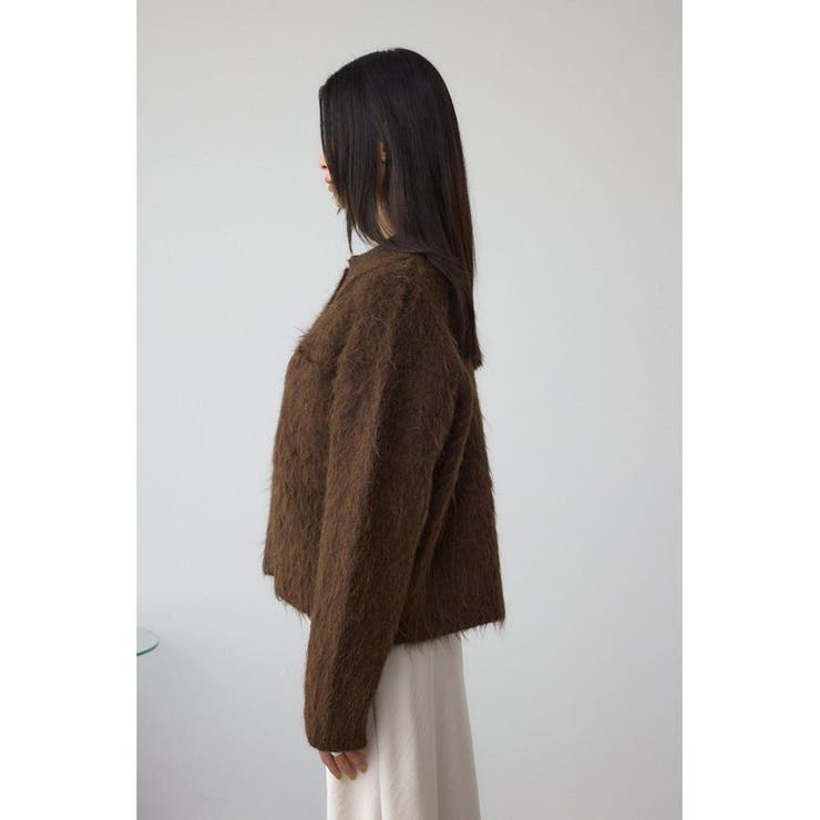 シャギー襟付きニットカーデ | AZUL BY MOUSSY | 詳細画像17 