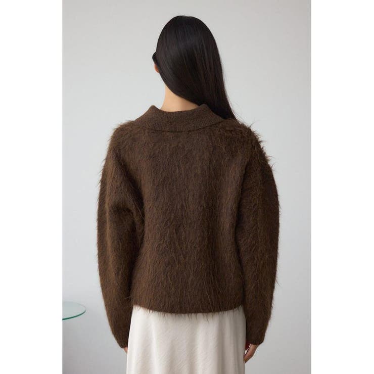 シャギー襟付きニットカーデ | AZUL BY MOUSSY | 詳細画像18 