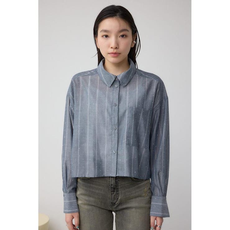 ラインストーンシャツ[品番：AZLW0023572]｜AZUL BY MOUSSY