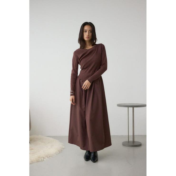 布帛ドッキングドレープニットワンピース | AZUL BY MOUSSY | 詳細画像16 