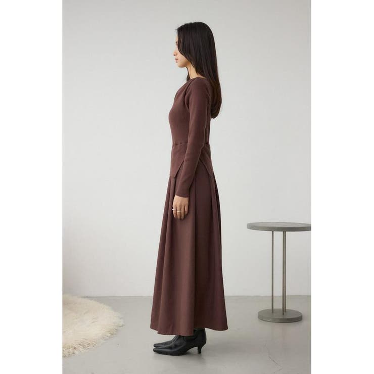 布帛ドッキングドレープニットワンピース | AZUL BY MOUSSY | 詳細画像18 