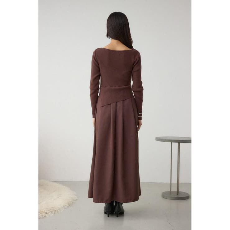 布帛ドッキングドレープニットワンピース | AZUL BY MOUSSY | 詳細画像19 