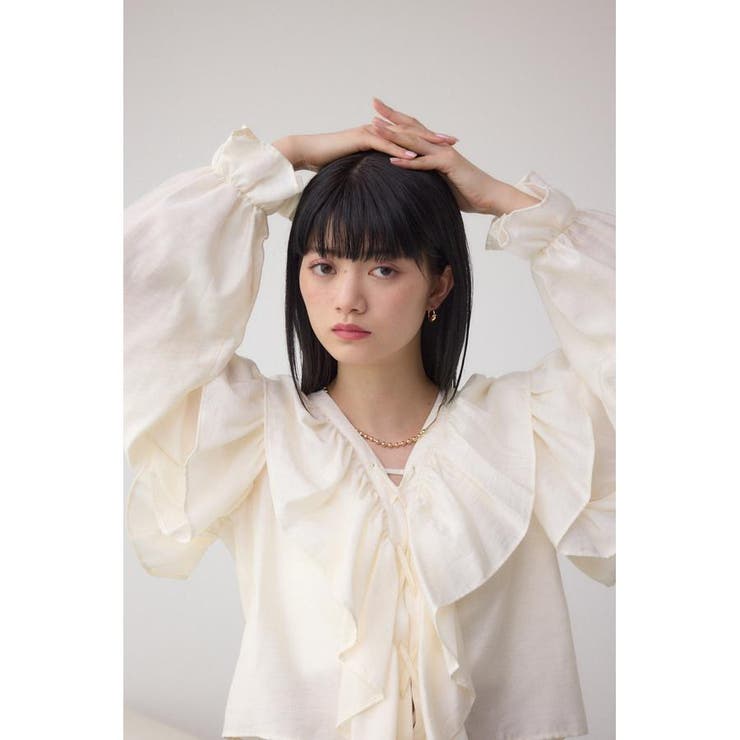 ラッフルフリルブラウス | AZUL BY MOUSSY | 詳細画像1 