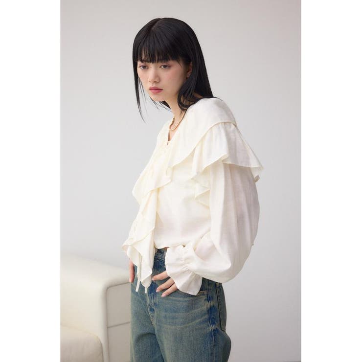ラッフルフリルブラウス | AZUL BY MOUSSY | 詳細画像2 