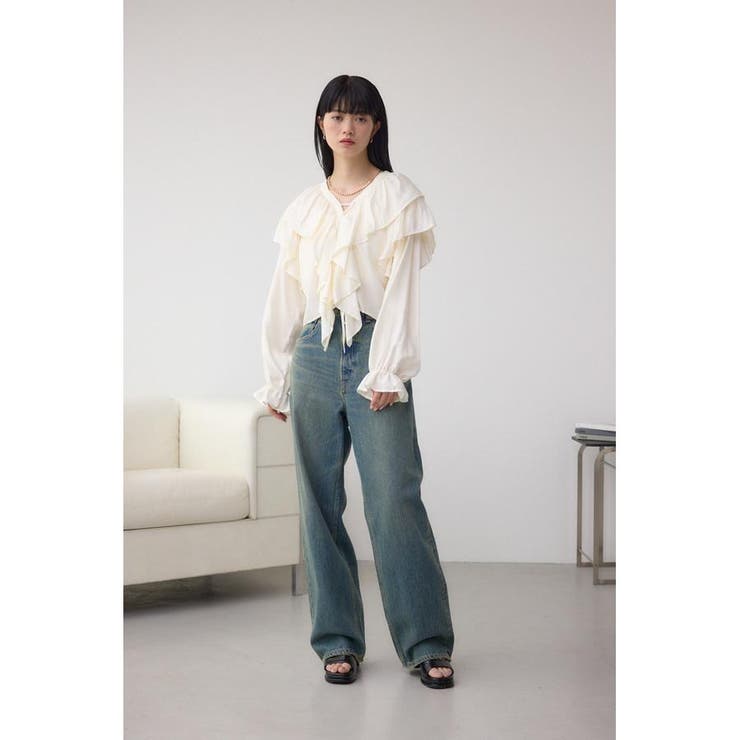 ラッフルフリルブラウス | AZUL BY MOUSSY | 詳細画像3 