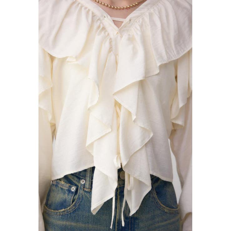 ラッフルフリルブラウス | AZUL BY MOUSSY | 詳細画像8 