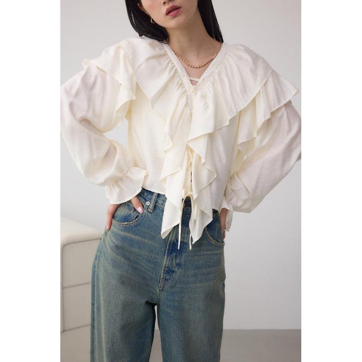 IVOY3 | ラッフルフリルブラウス | AZUL BY MOUSSY