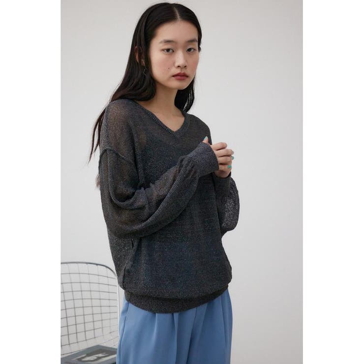 シアーグリッタールーズニット | AZUL BY MOUSSY | 詳細画像1 