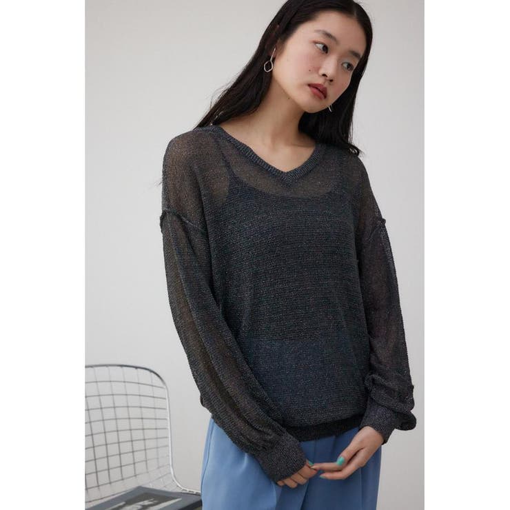 シアーグリッタールーズニット | AZUL BY MOUSSY | 詳細画像2 