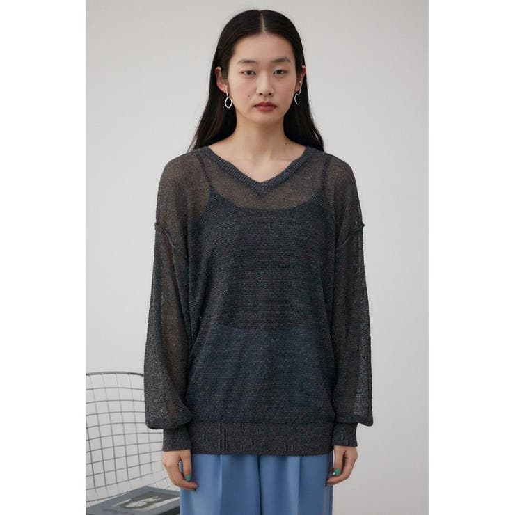 シアーグリッタールーズニット | AZUL BY MOUSSY | 詳細画像4 