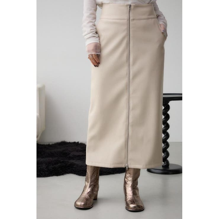 L/BEG1 | フェイクレザーZIPタイトスカート | AZUL BY MOUSSY