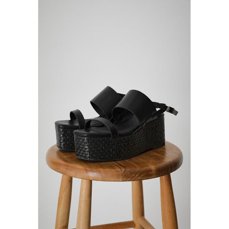 BLK | DOUBLE BELT JUTE SANDALS | AZUL BY MOUSSY