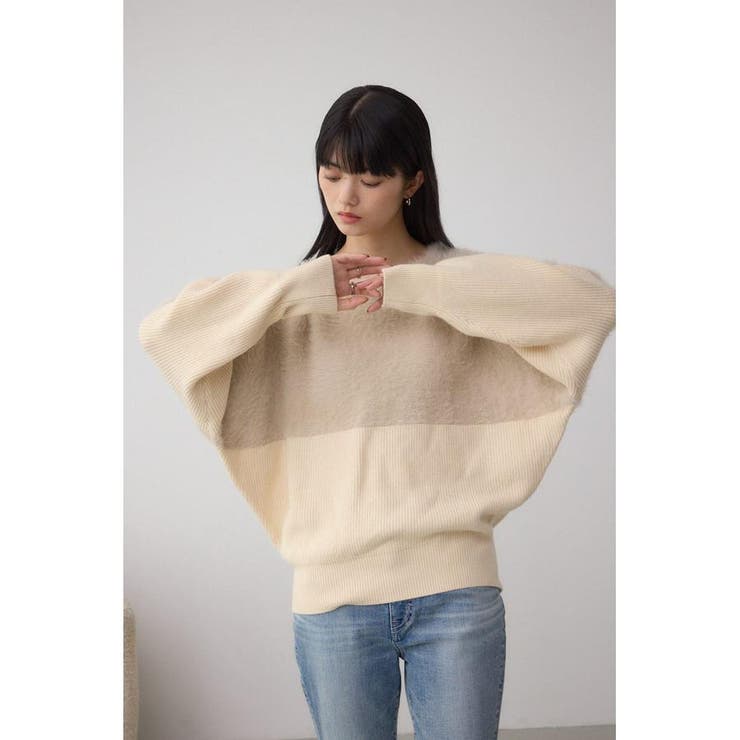 シャギー切替ドルマンニット | AZUL BY MOUSSY | 詳細画像3 