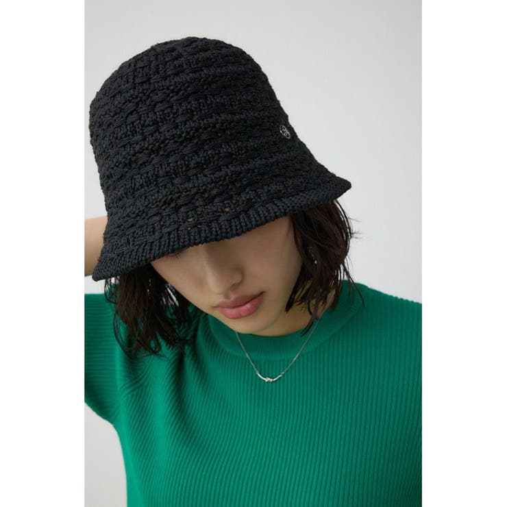 メタルパーツ編み込みニットハット | AZUL BY MOUSSY | 詳細画像1 