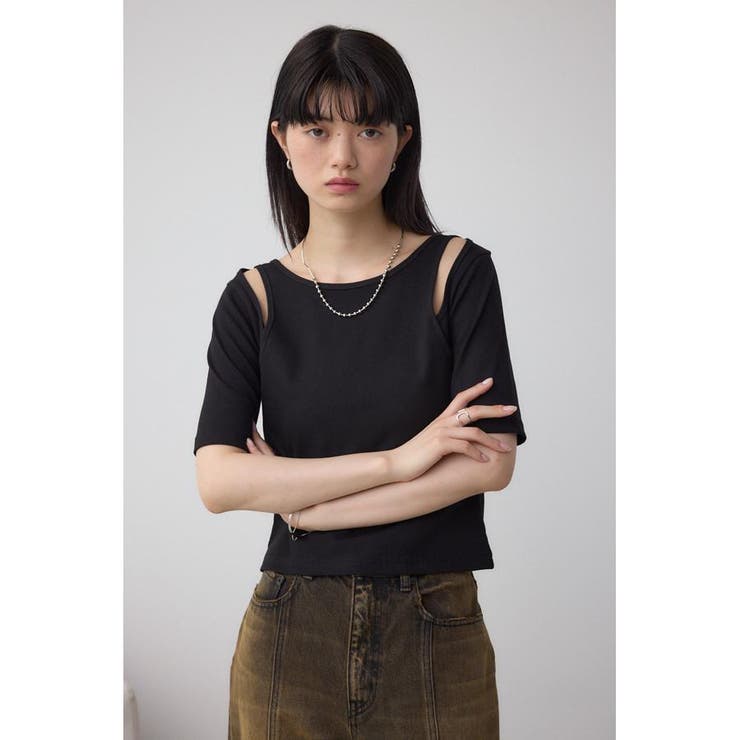デザインネックショートTシャツ | AZUL BY MOUSSY | 詳細画像12 