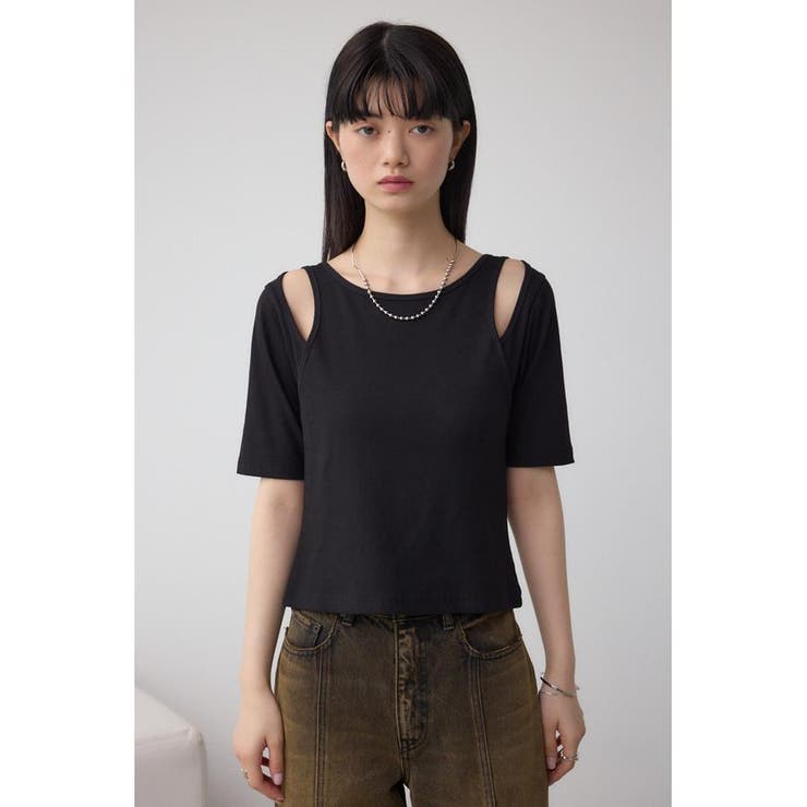 デザインネックショートTシャツ | AZUL BY MOUSSY | 詳細画像14 