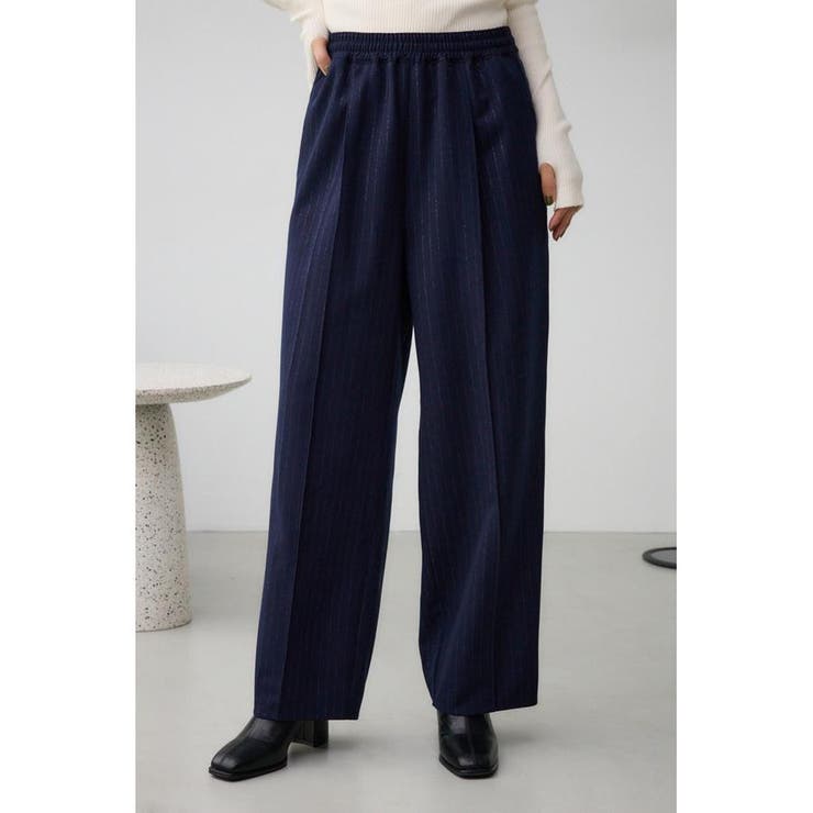 NVY | ラメストライプサイドラインパンツ | AZUL BY MOUSSY