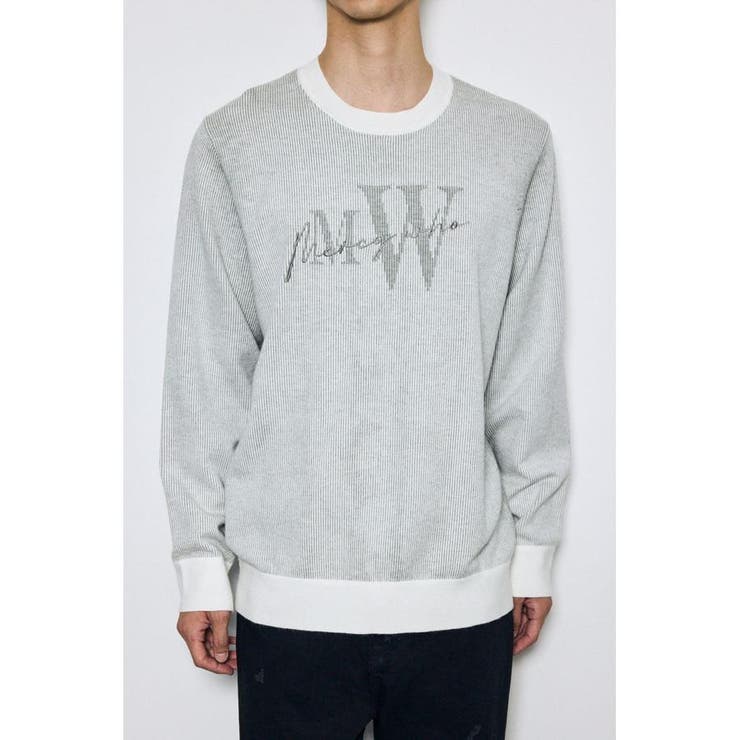 ストライプロゴニットトップス | AZUL BY MOUSSY | 詳細画像2 