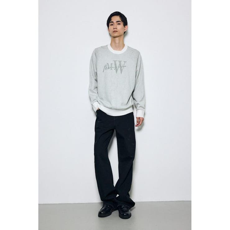 ストライプロゴニットトップス | AZUL BY MOUSSY | 詳細画像3 