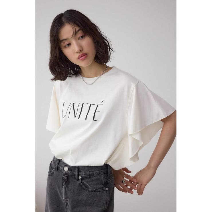 ラッフルスリーブロゴTシャツ | AZUL BY MOUSSY | 詳細画像3 