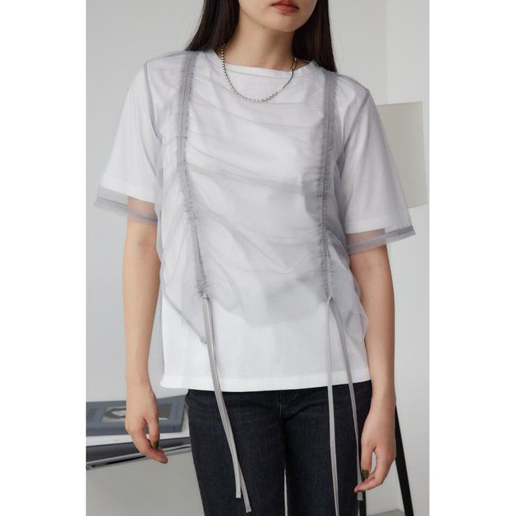 GRY | チュールレイヤードドロストトップス | AZUL BY MOUSSY