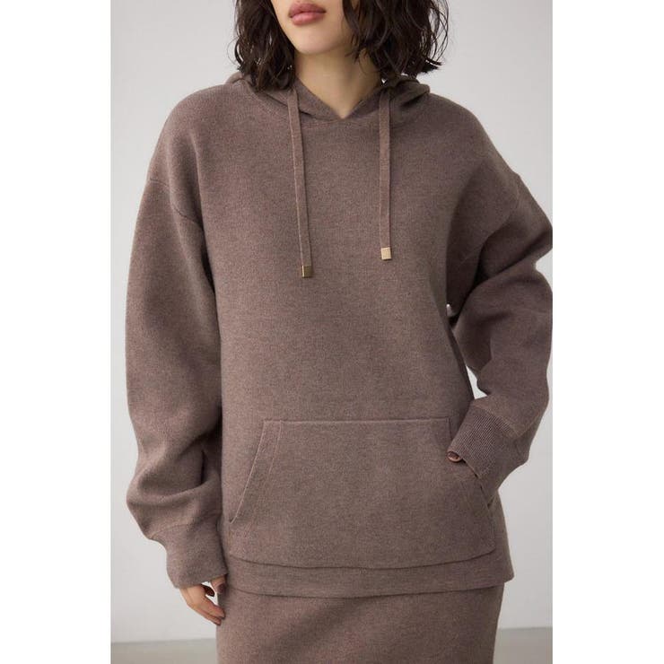 BRN | スウエッターニットパーカー | AZUL BY MOUSSY