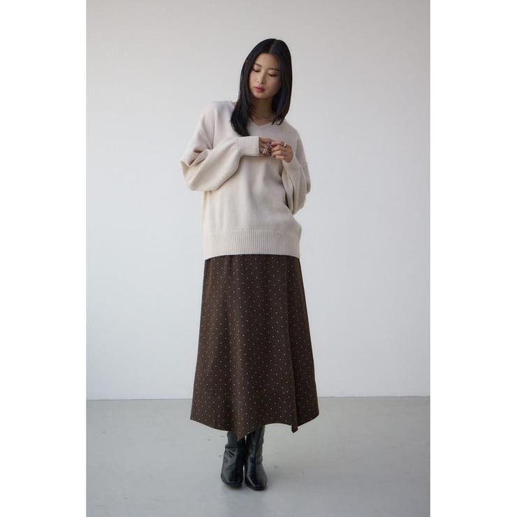 ドット柄ハンカチーフヘムスカート | AZUL BY MOUSSY | 詳細画像4 