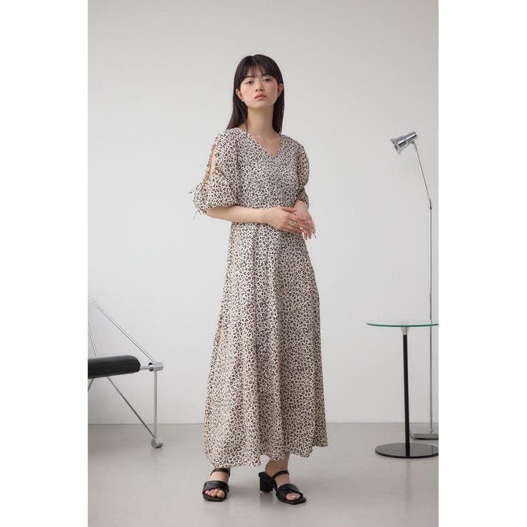 柄WHT5 | パフスリーブワンピース | AZUL BY MOUSSY