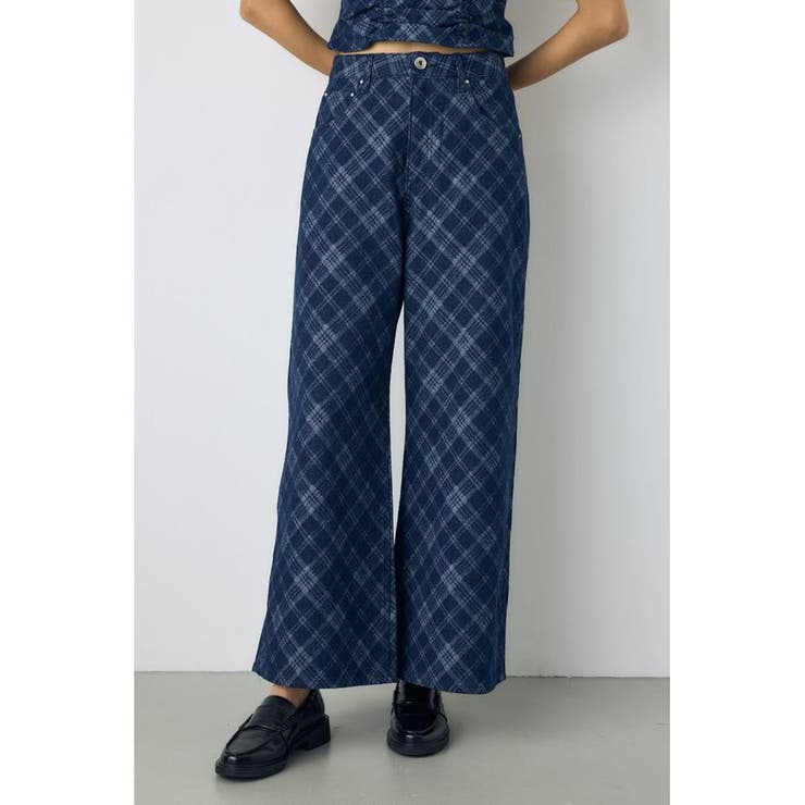 BLU | デニムチェックバギーパンツ | AZUL BY MOUSSY