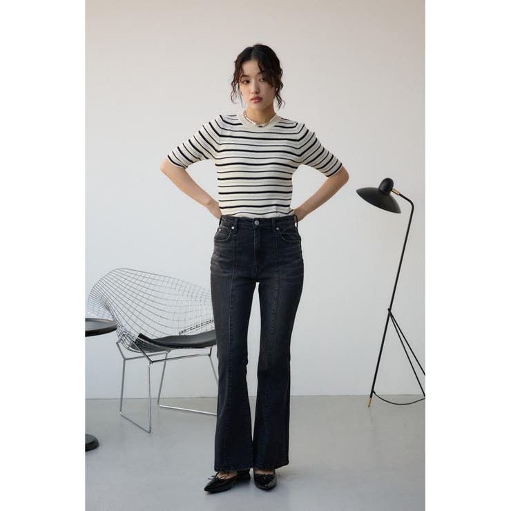 ハーフスリーブクルーネックリブトップス | AZUL BY MOUSSY | 詳細画像17 