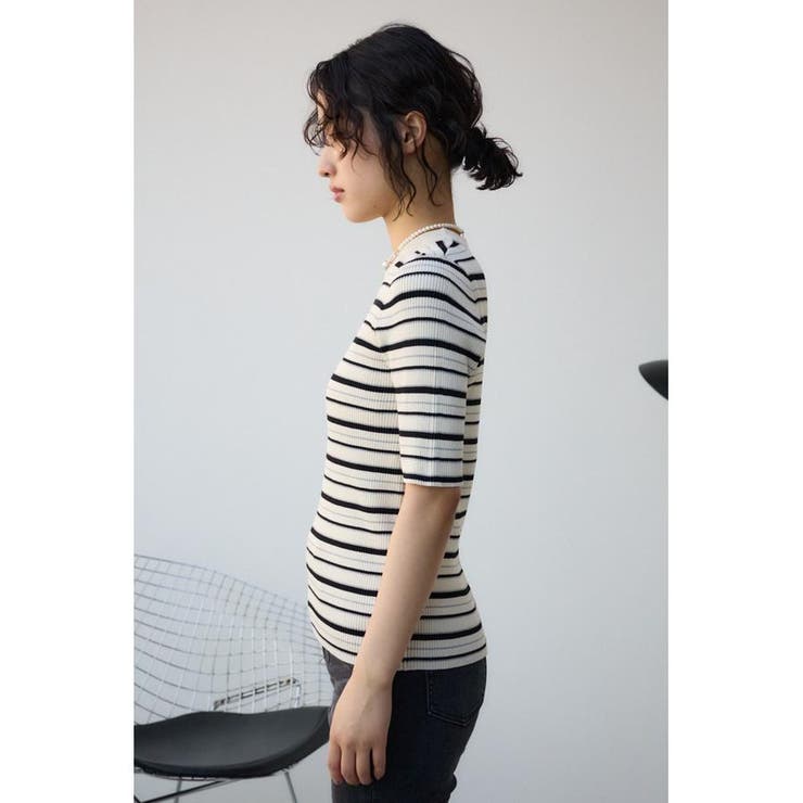 ハーフスリーブクルーネックリブトップス | AZUL BY MOUSSY | 詳細画像19 