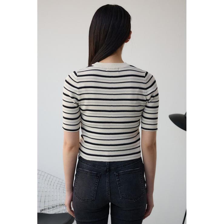 ハーフスリーブクルーネックリブトップス | AZUL BY MOUSSY | 詳細画像26 