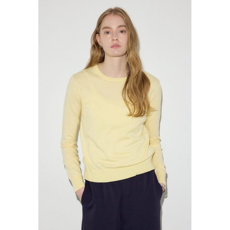 L/YEL1 | カシミヤミックスクルーネックニット | AZUL BY MOUSSY