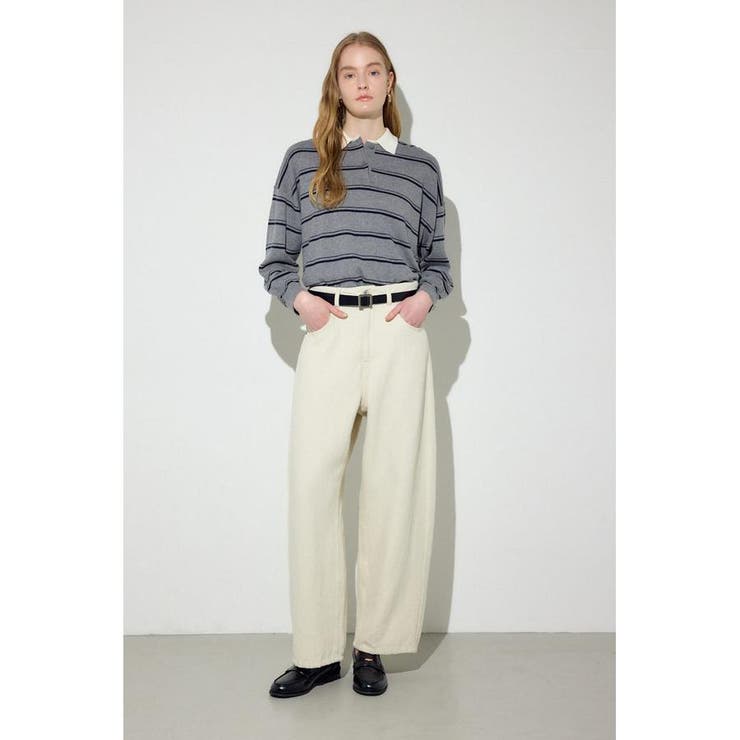 カシミヤミックスポロカラーボーダーニット | AZUL BY MOUSSY | 詳細画像29 