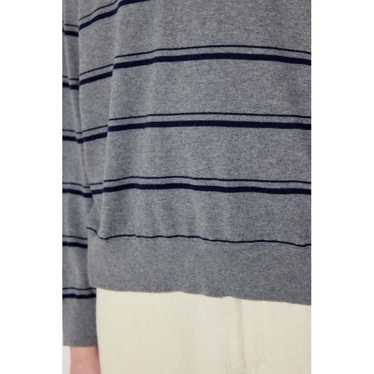 カシミヤミックスポロカラーボーダーニット | AZUL BY MOUSSY | 詳細画像36 