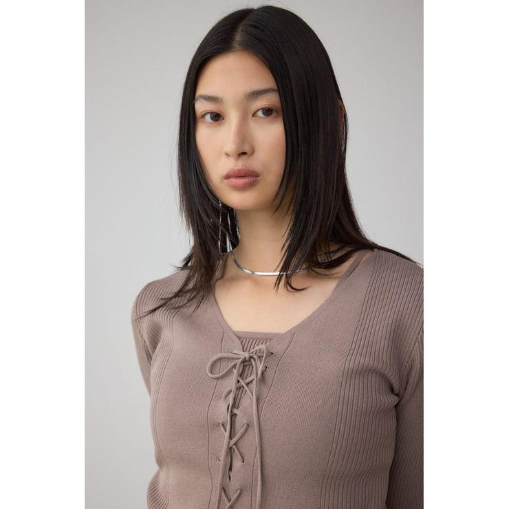 フェイクレイヤードレースアップニット | AZUL BY MOUSSY | 詳細画像20 