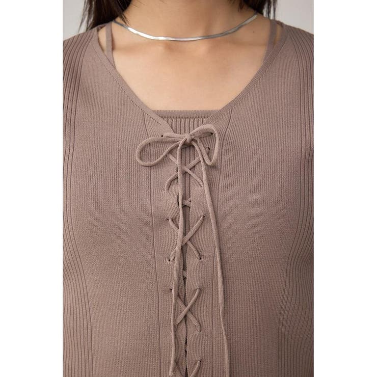 フェイクレイヤードレースアップニット | AZUL BY MOUSSY | 詳細画像26 