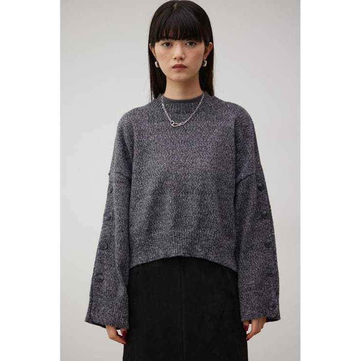 ボタンスリーブクロップドニットトップス | AZUL BY MOUSSY | 詳細画像34 